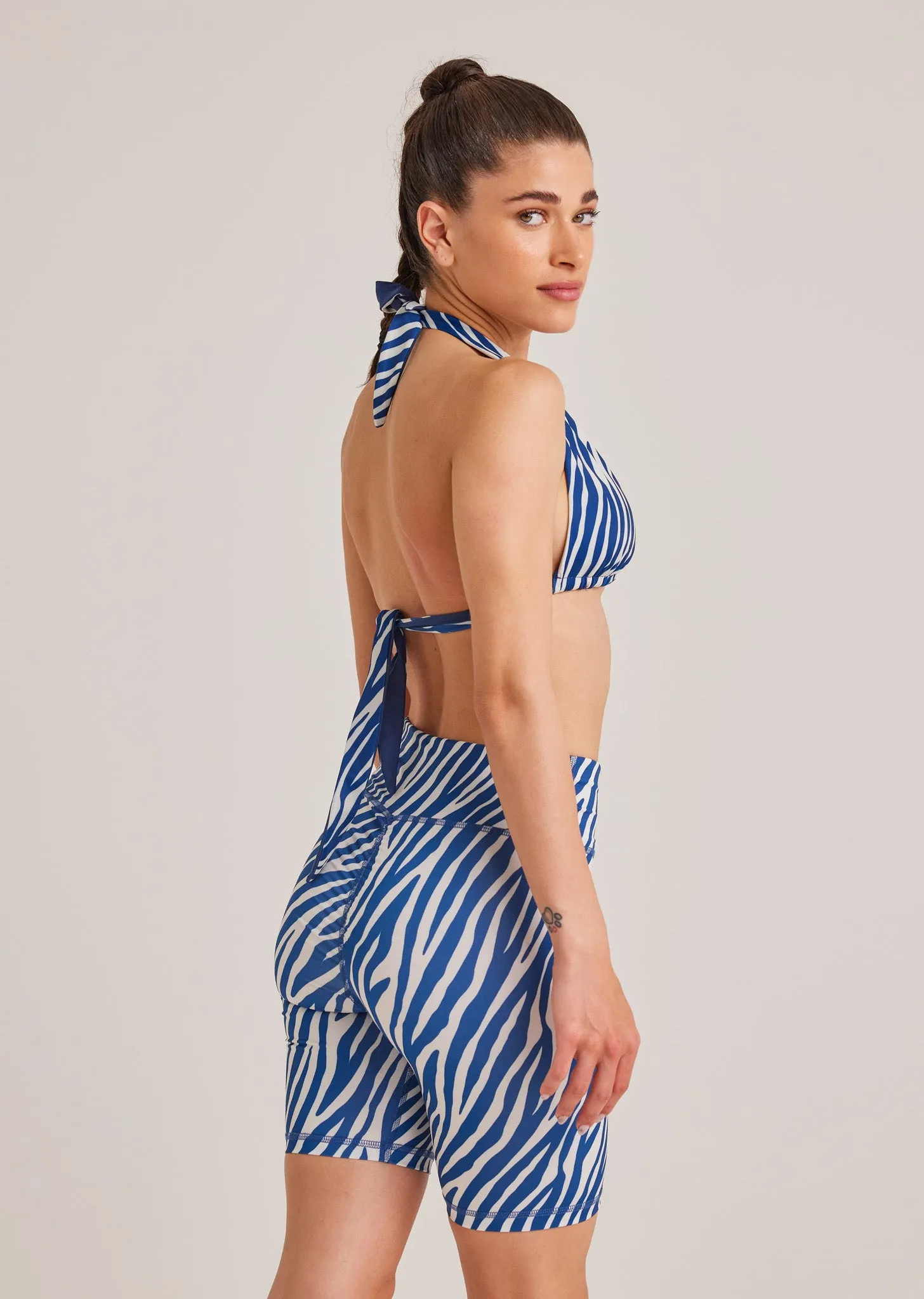 Αθλητικό biker με zebra print | Μπλε