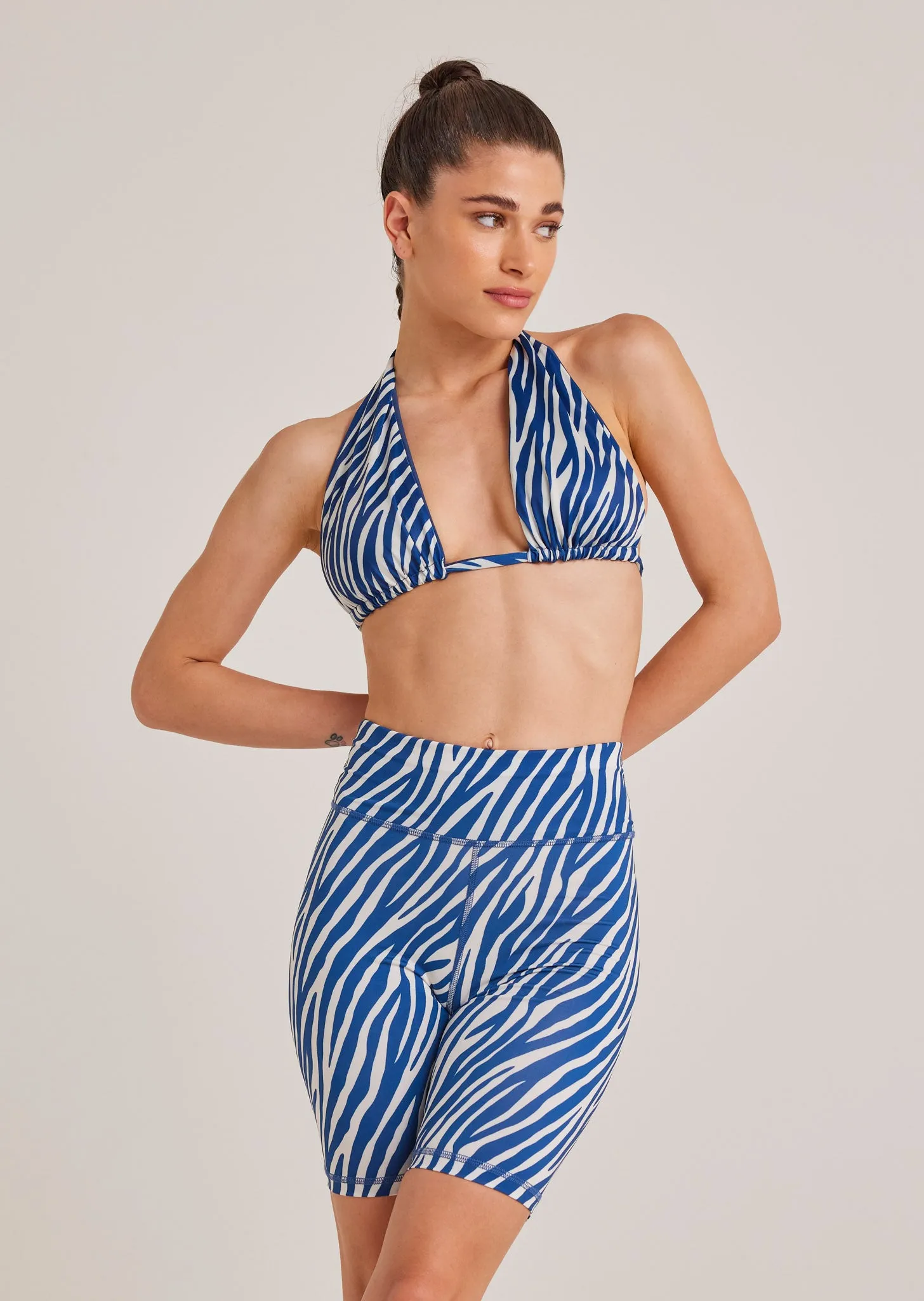 Αθλητικό biker με zebra print | Μπλε