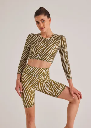 Αθλητικό biker με zebra print | Χακί