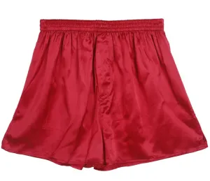 100% Mulberry Silk Mens Silk Boxer Shorts-SPOIL ME Men's Silk Boxer Underwear Red