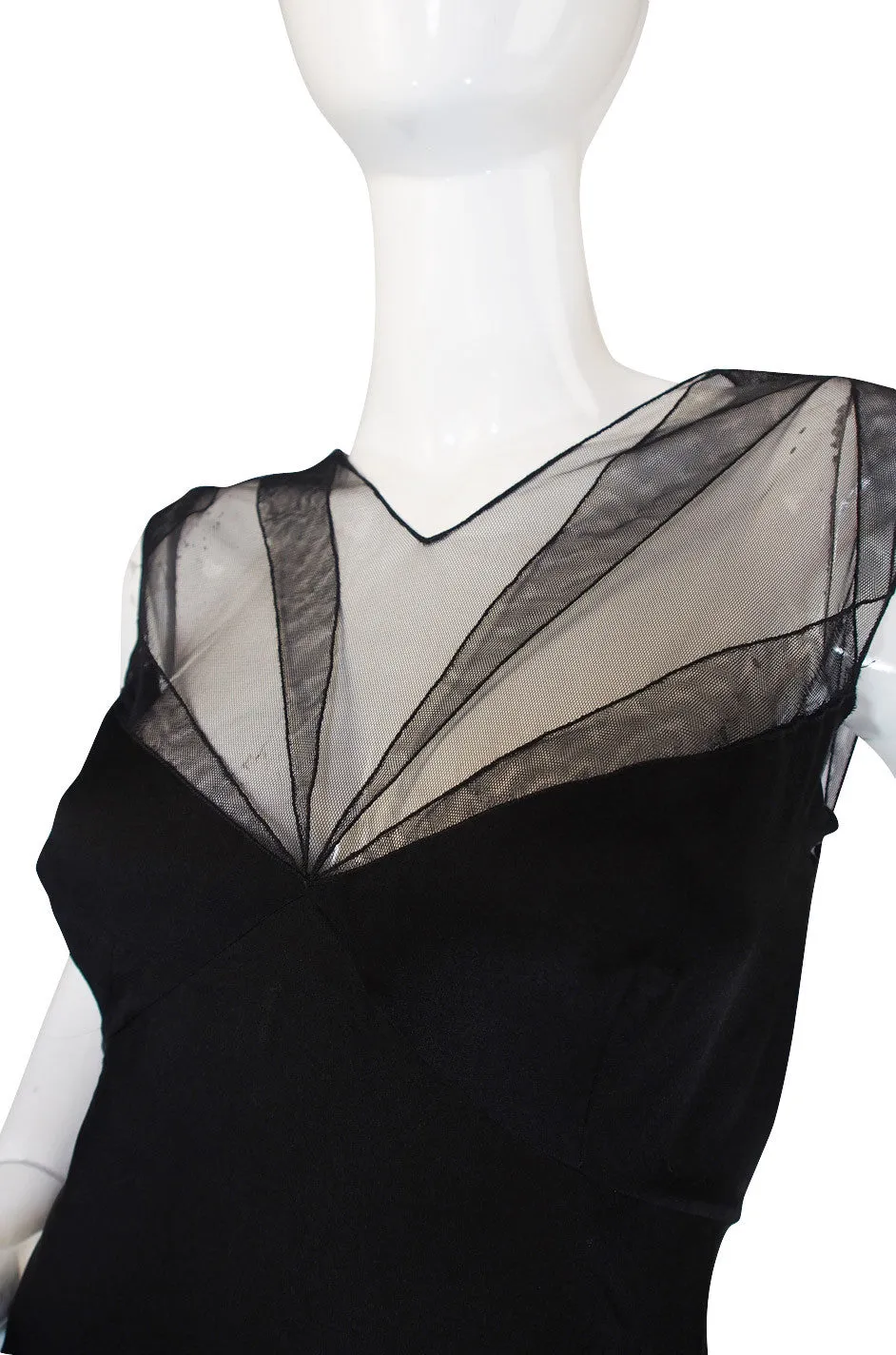 1994 Karl Lagerfeld Silk & Net Bias Cut Dress