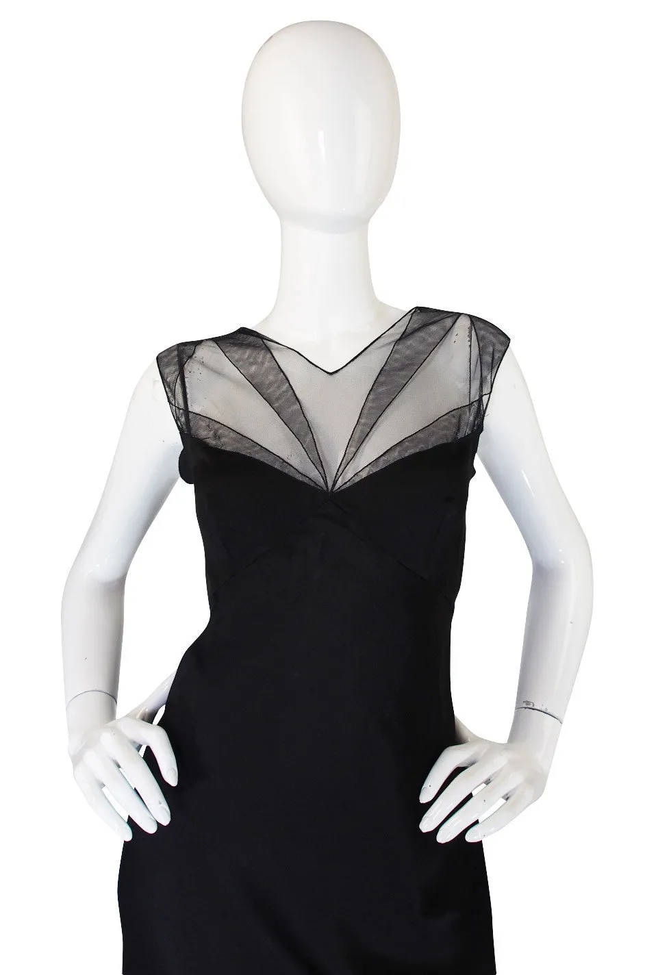 1994 Karl Lagerfeld Silk & Net Bias Cut Dress