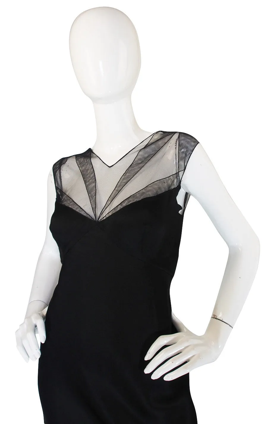 1994 Karl Lagerfeld Silk & Net Bias Cut Dress