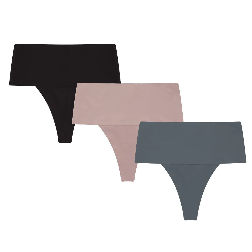 3 Pack High Waist Shaping Thongs