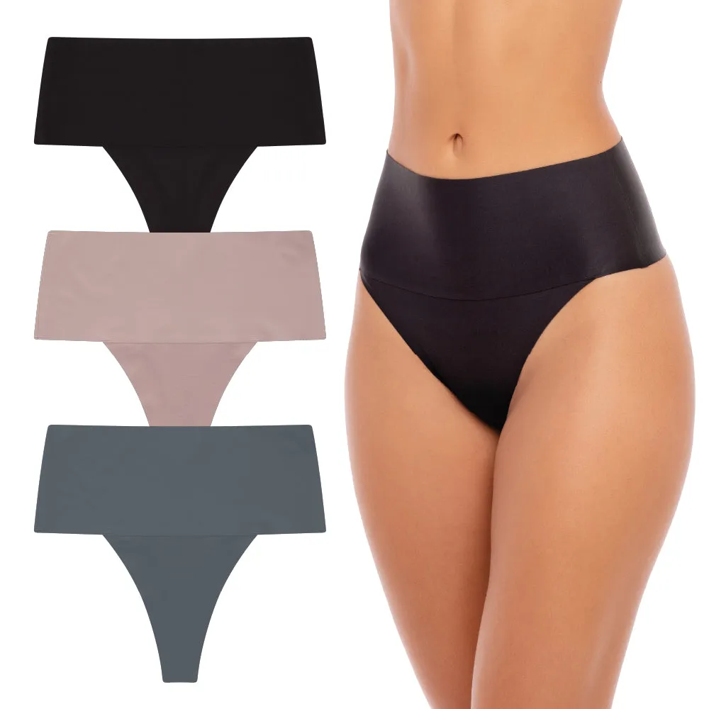 3 Pack High Waist Shaping Thongs