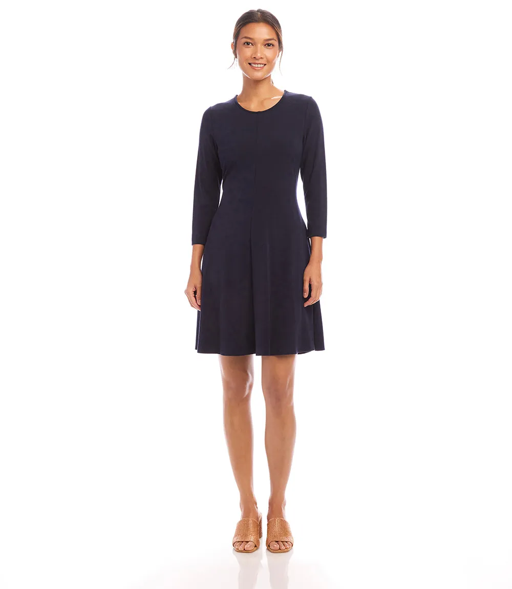 3/4 Sleeve Fit & Flare Dress