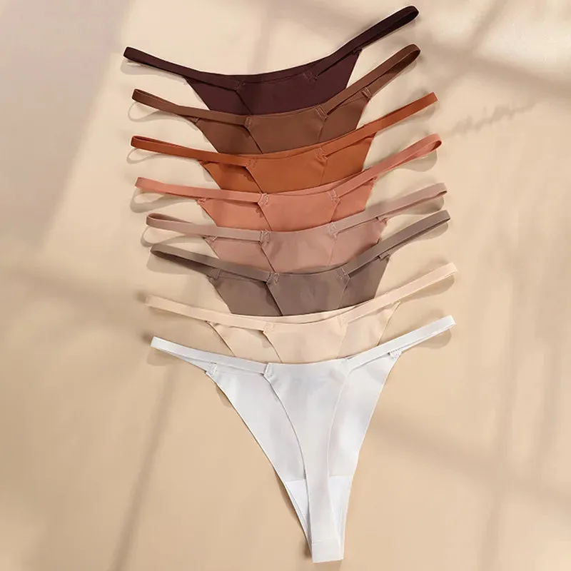 5-Pack Seamless G-String Thongs for Women - Ice Silk Panties