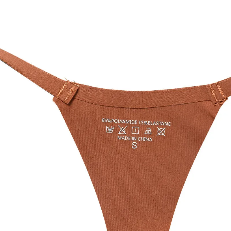 5-Pack Seamless G-String Thongs for Women - Ice Silk Panties