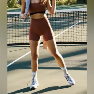 933. FREE PEOPLE Never Better Bike Shorts in Sienna Sz M NWOT $48