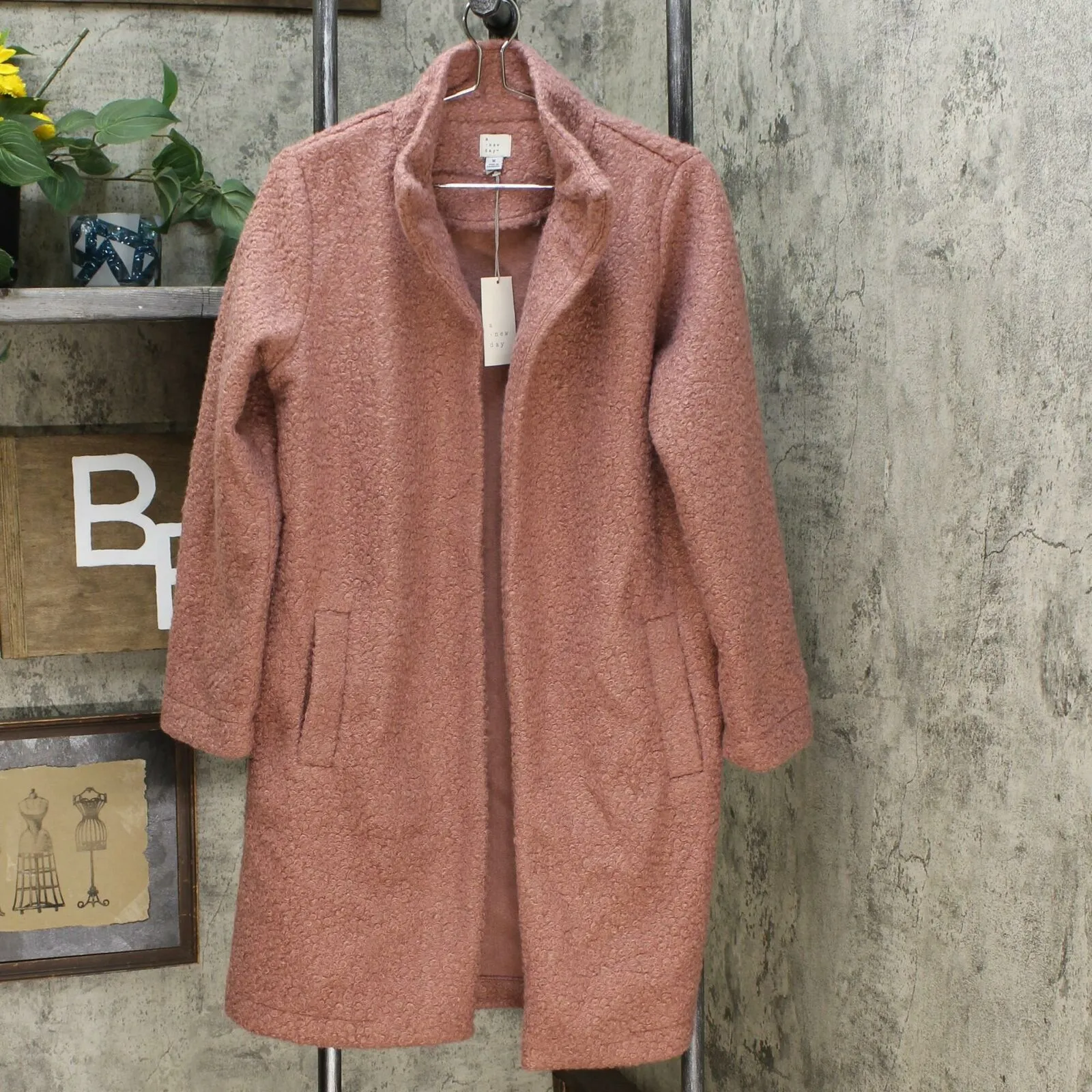 A New Day Women's Long Sleeve Textured Boucle Cardigan Sweater Coat