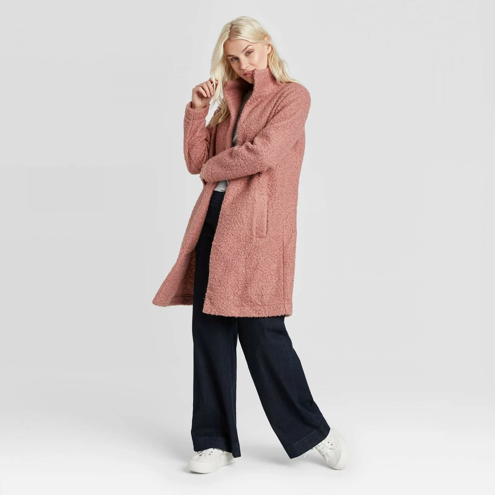 A New Day Women's Long Sleeve Textured Boucle Cardigan Sweater Coat