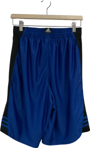adidas Blue Front Panel Shorts With Black Side Panels UK M