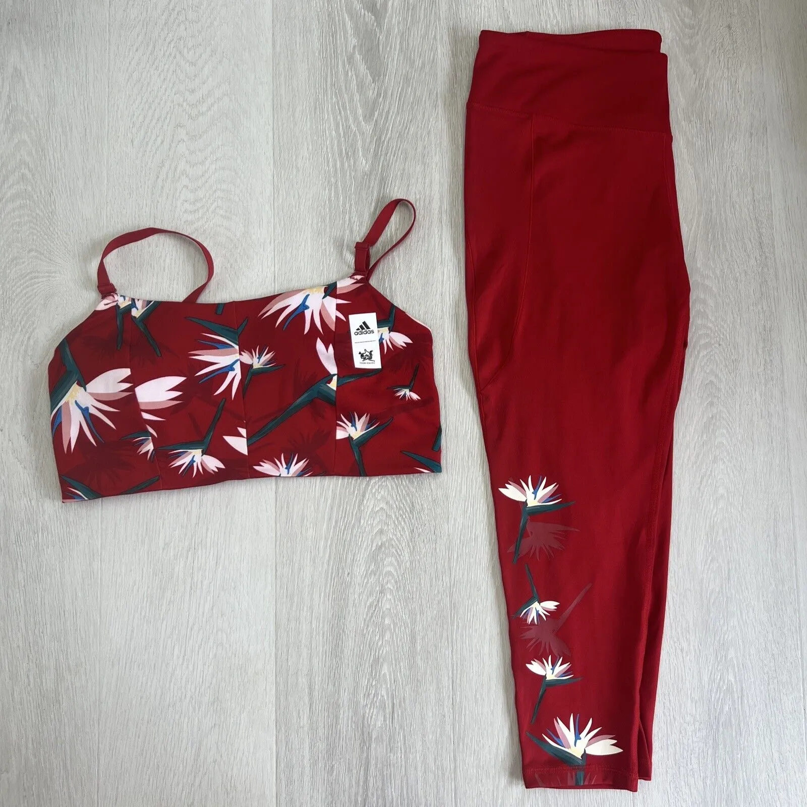 adidas x Thebe Magugu Womens Red Activewear Set Size 2XL