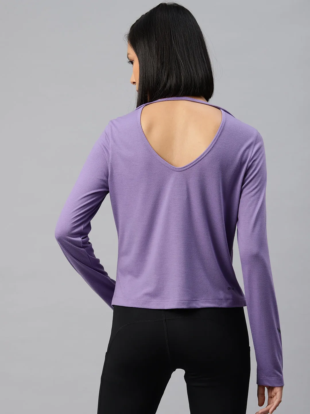 Alcis Women Purple Slim Fit Sports T-shirt