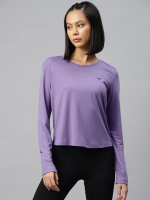Alcis Women Purple Slim Fit Sports T-shirt