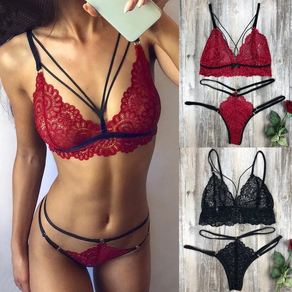 Alexa's Lingerie | Women Bra Set | Bra Polyester Lace Lingerie Straps