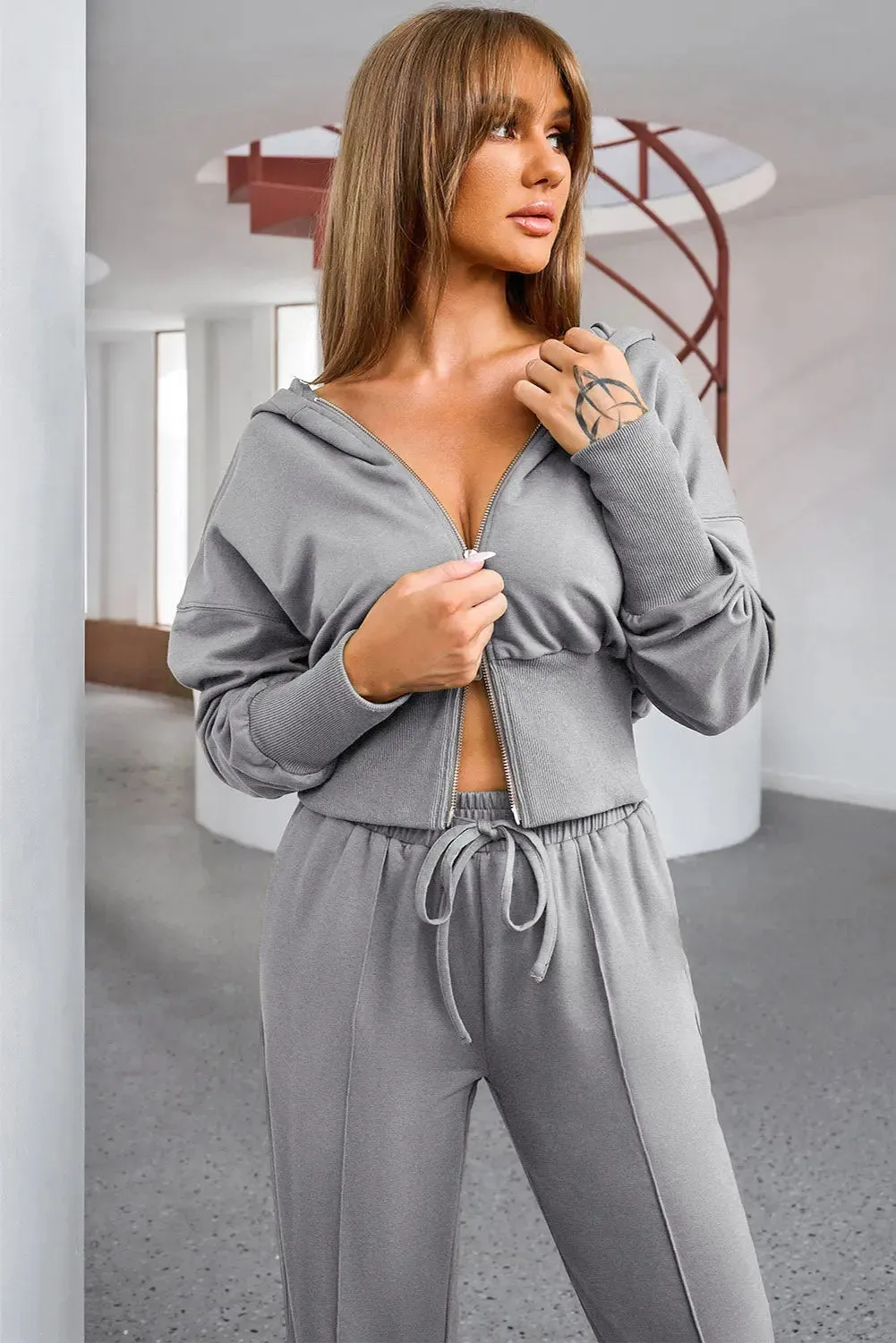 'Alina' Hoodie and Drawstring Pants Activewear Set