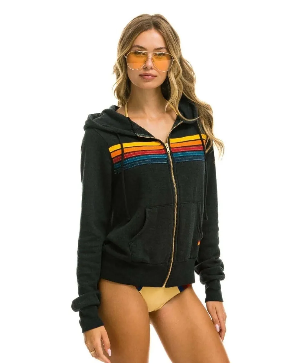 AN 5 Stripe Hoodie Charcoal