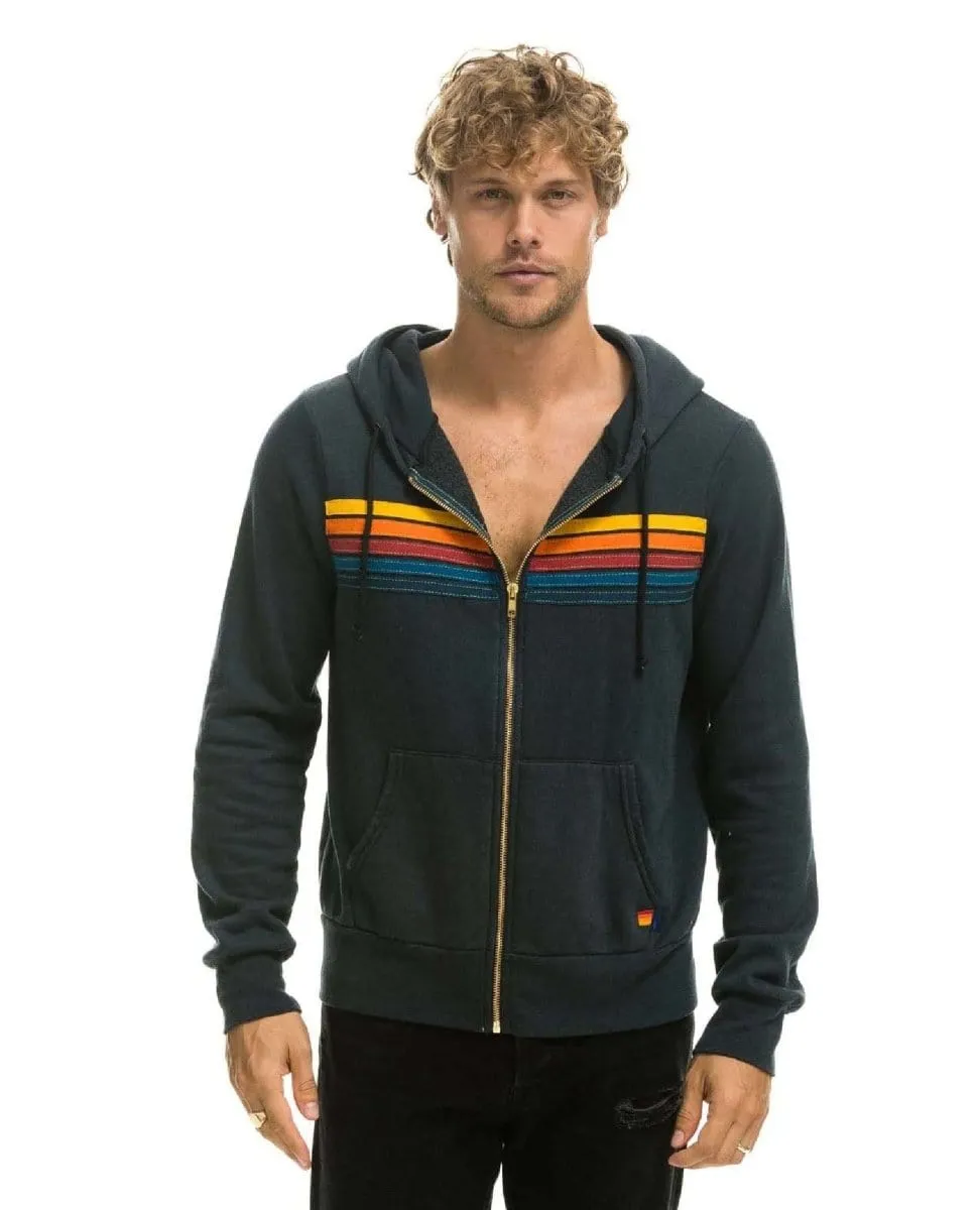 AN 5 Stripe Hoodie Charcoal