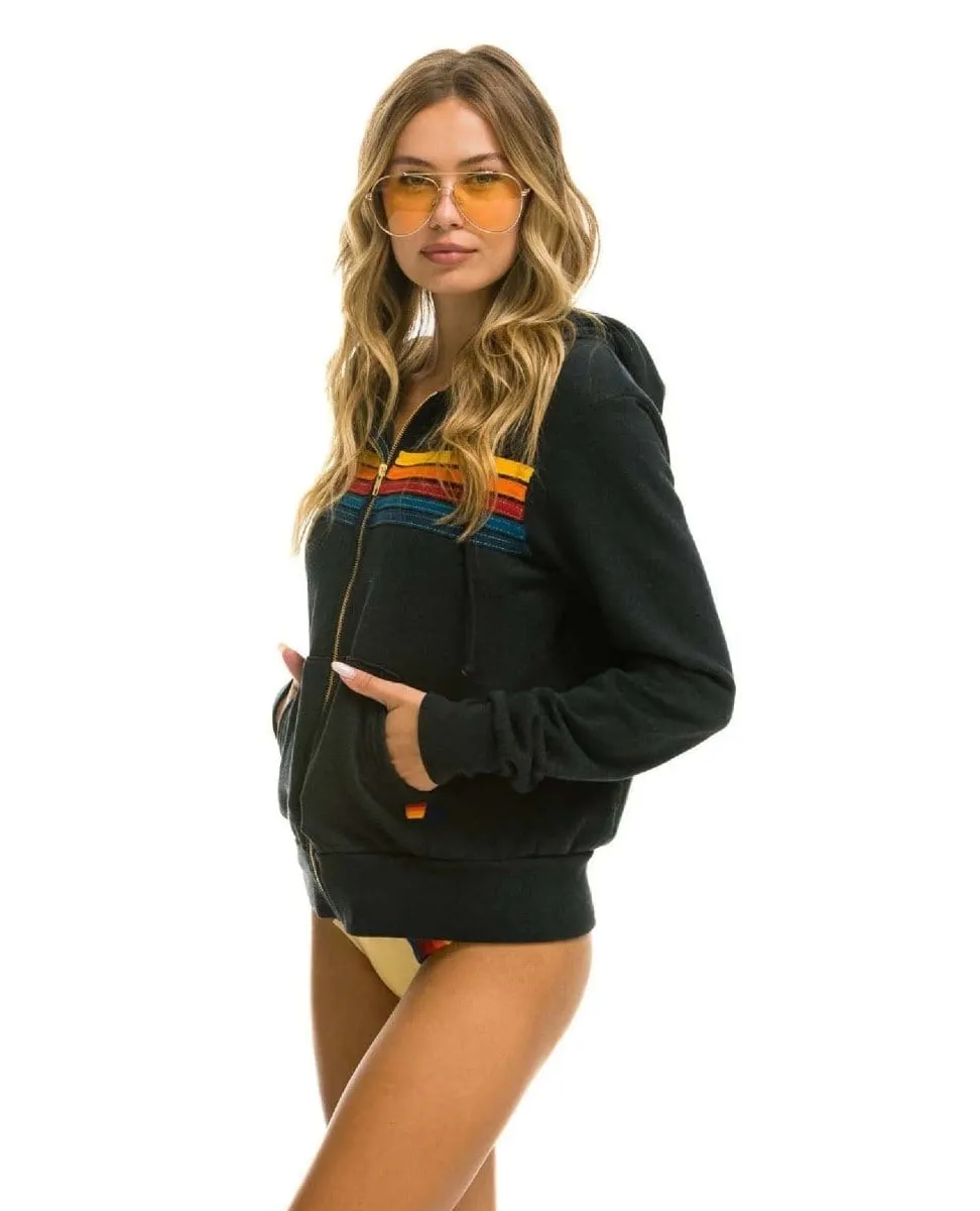 AN 5 Stripe Hoodie Charcoal