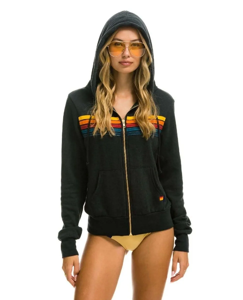 AN 5 Stripe Hoodie Charcoal