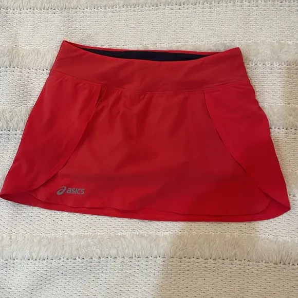 ASICS skort skirt with attached shorts pocket stretch orange women’s size XS