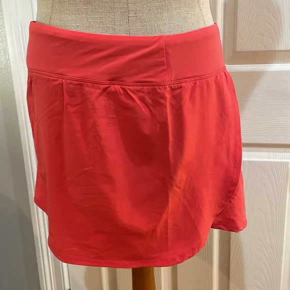 ASICS skort skirt with attached shorts pocket stretch orange women’s size XS