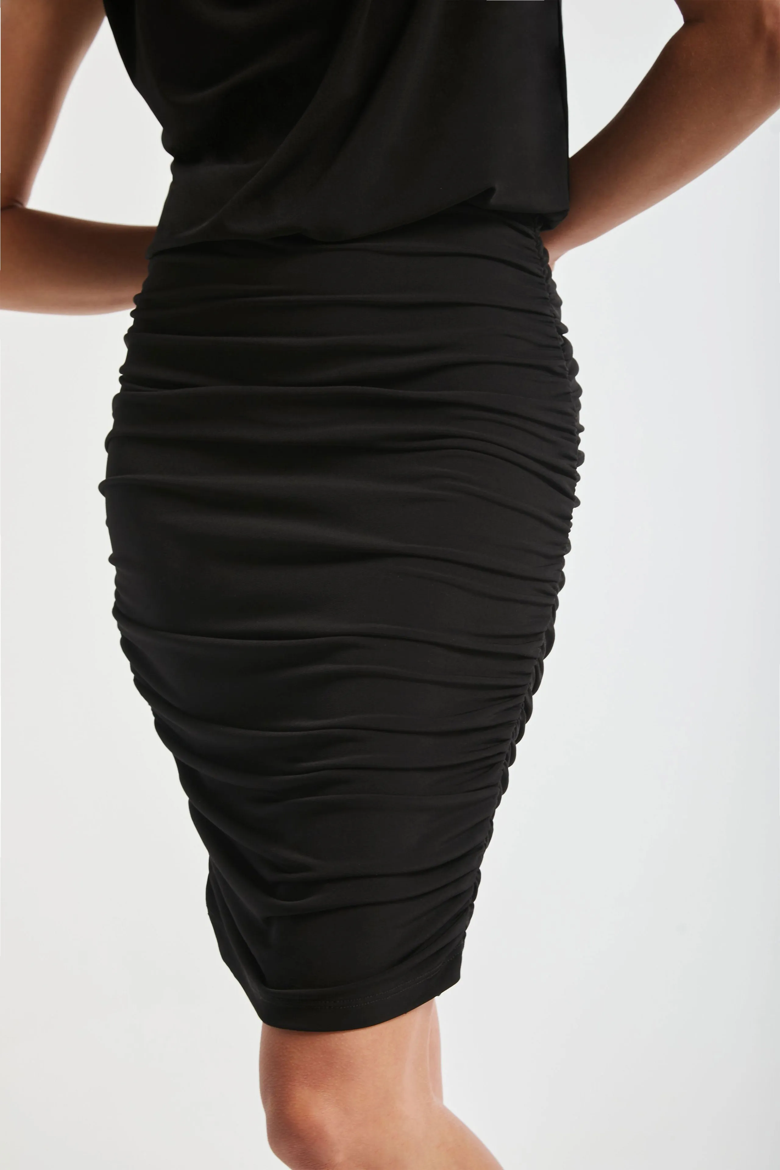 Asymmetrical Drape Neck Dress