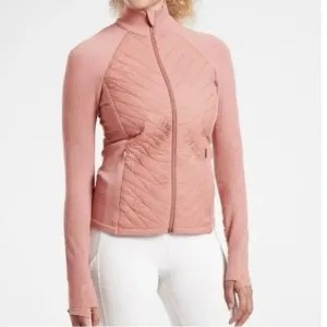 Athleta Pink Flurry Force Insulated Primasoft Jacket Activewear Quilted Large