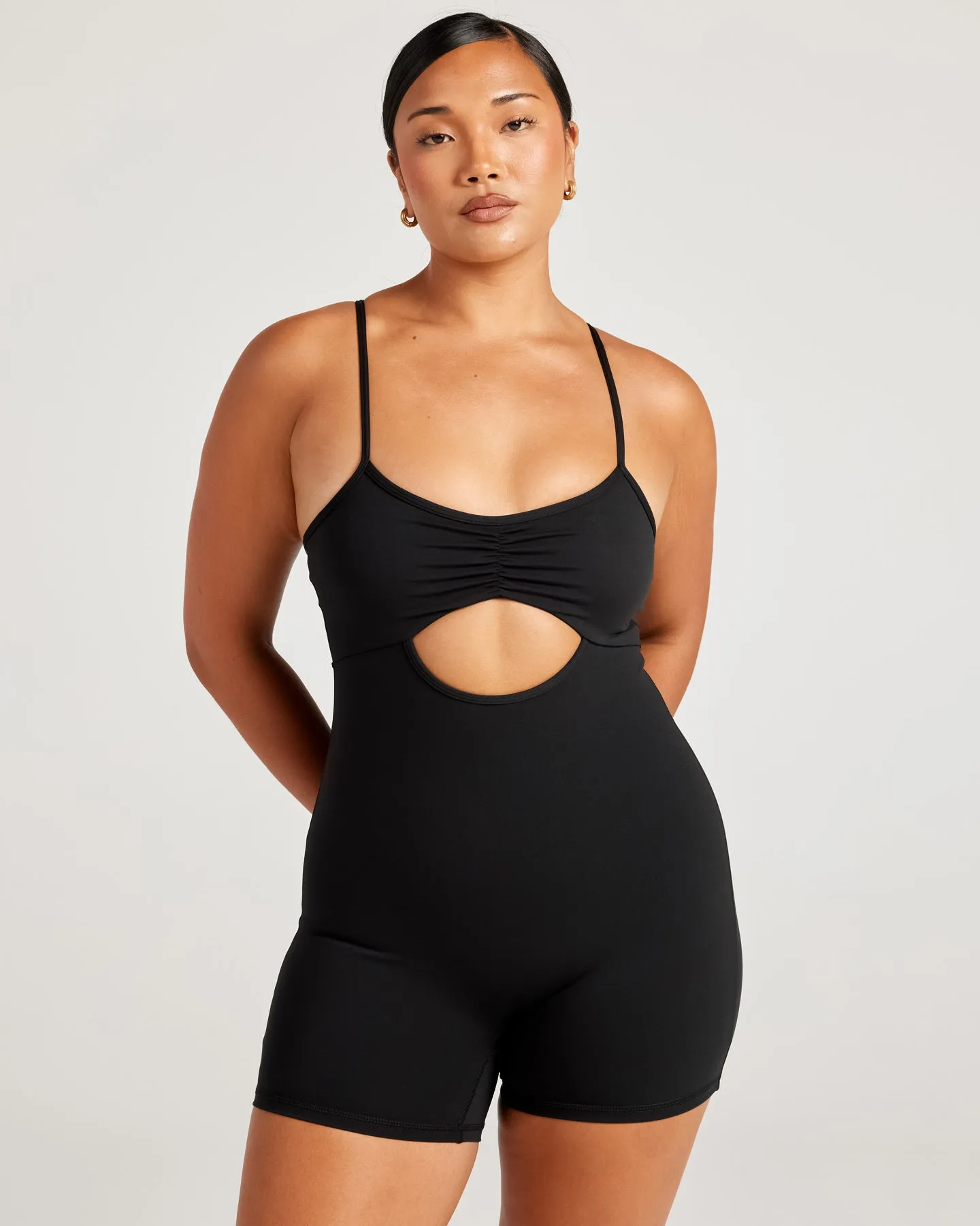 Aura Cut Out Unitard - Black
