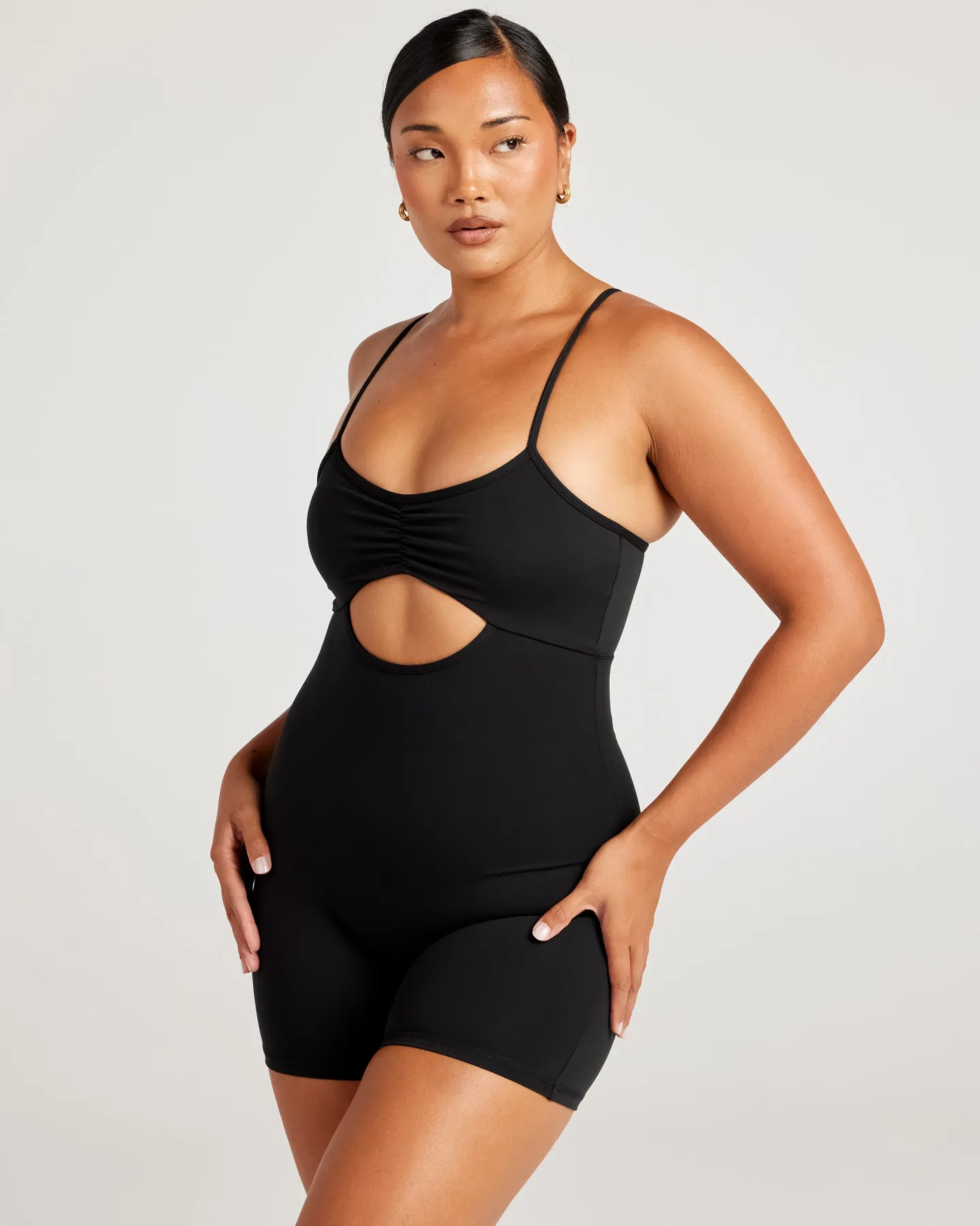 Aura Cut Out Unitard - Black
