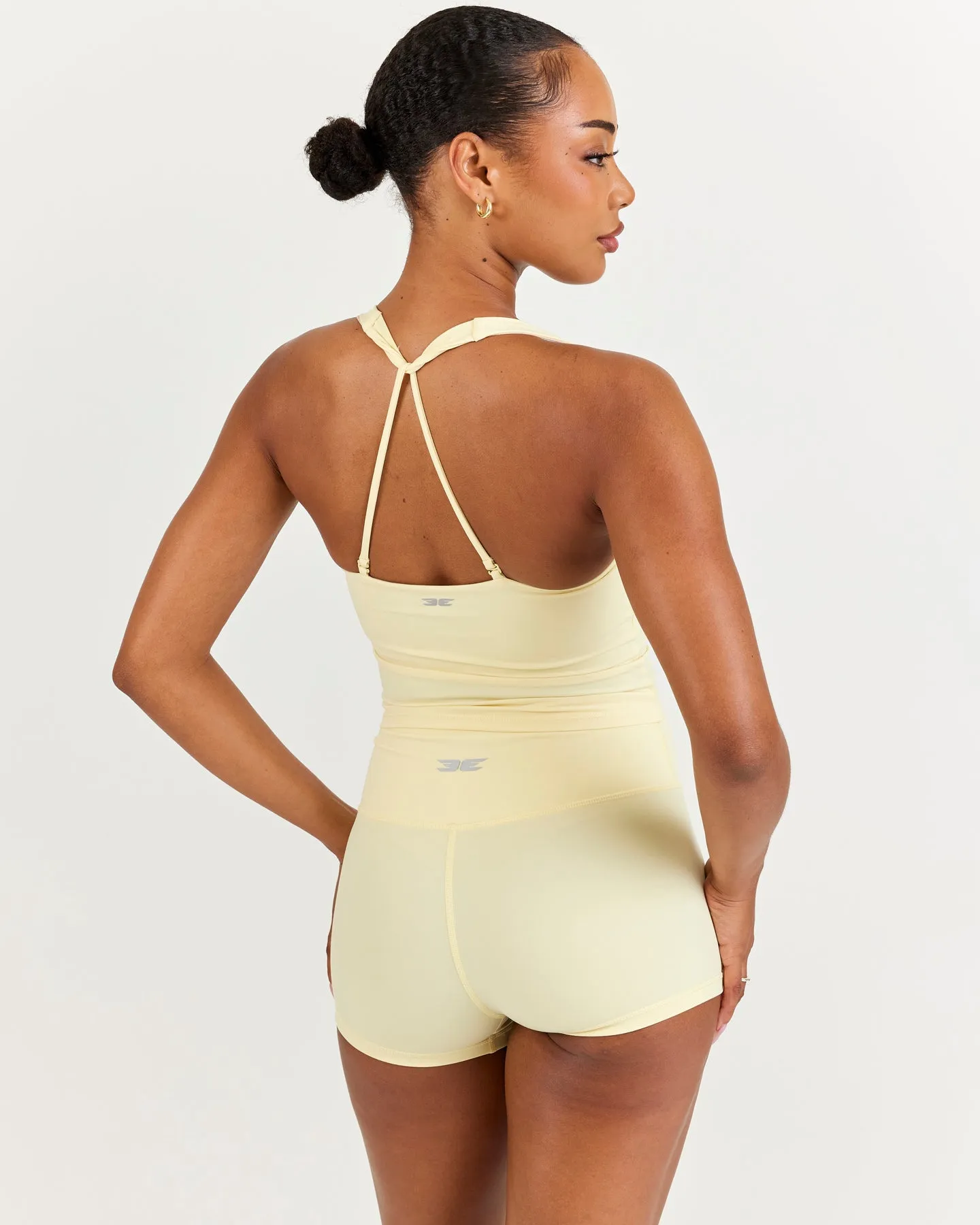 Aura Halter Scrunch Tank - Buttercup