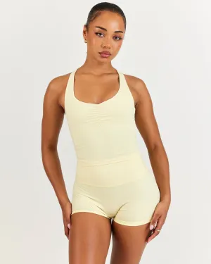 Aura Halter Scrunch Tank - Buttercup