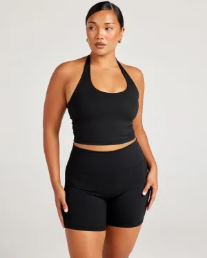 Aura Halter Tank - Black