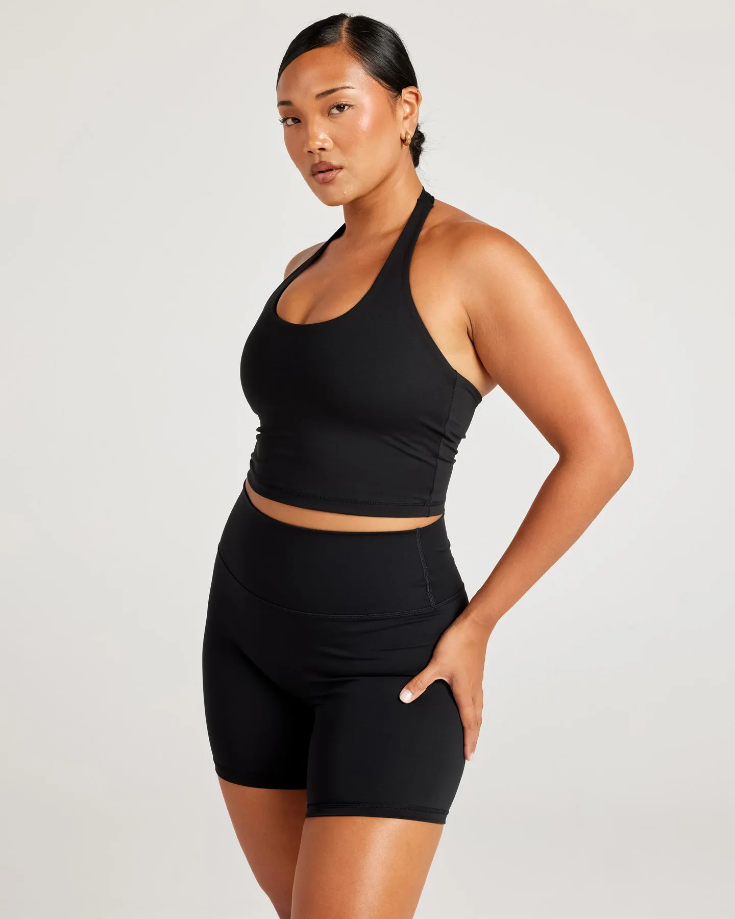 Aura Halter Tank - Black
