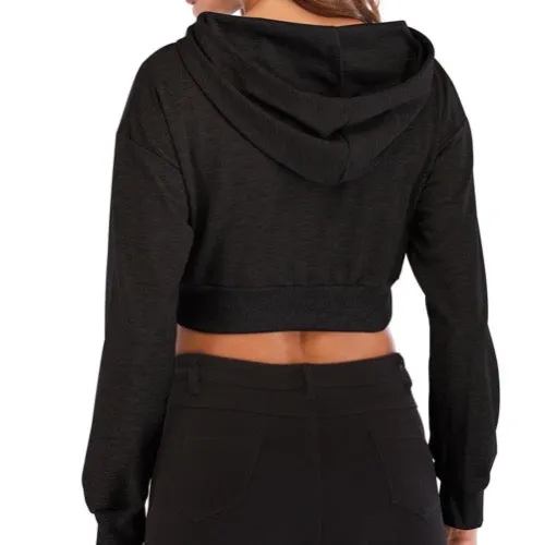 Baller Babe cropped hoodie jumper black