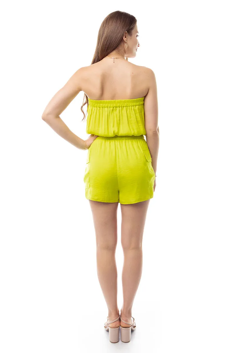 Bandeau Style Cargo Romper