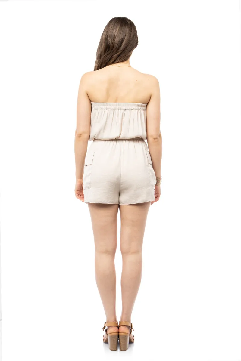 Bandeau Style Cargo Romper