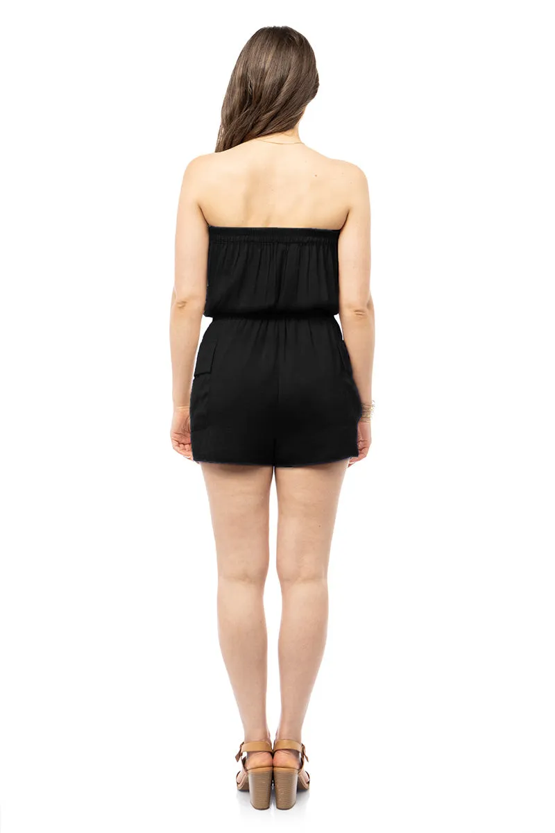 Bandeau Style Cargo Romper