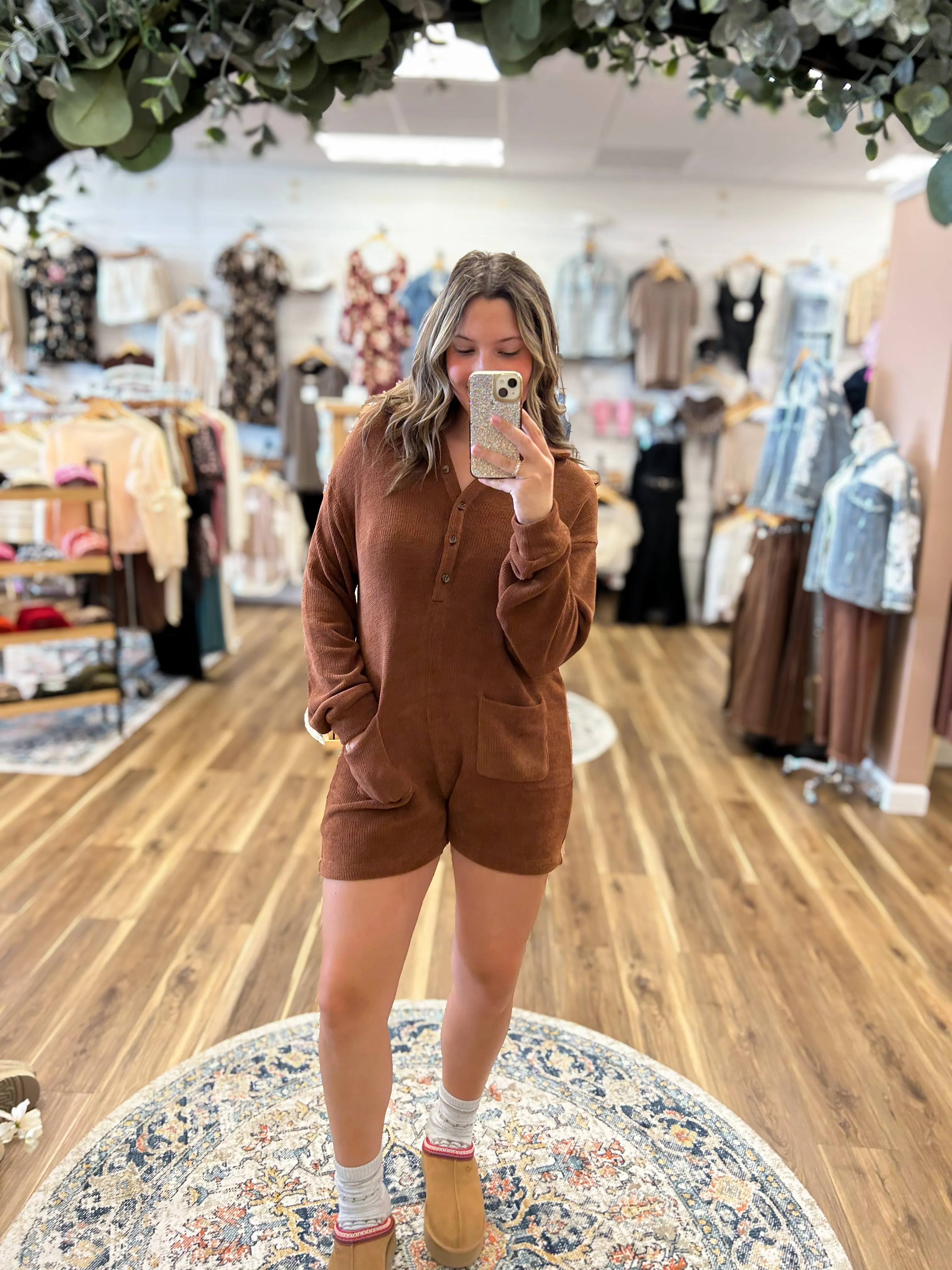 Beau Chestnut Sweater Romper