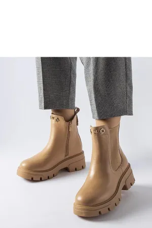 Beige insulated decorative boots