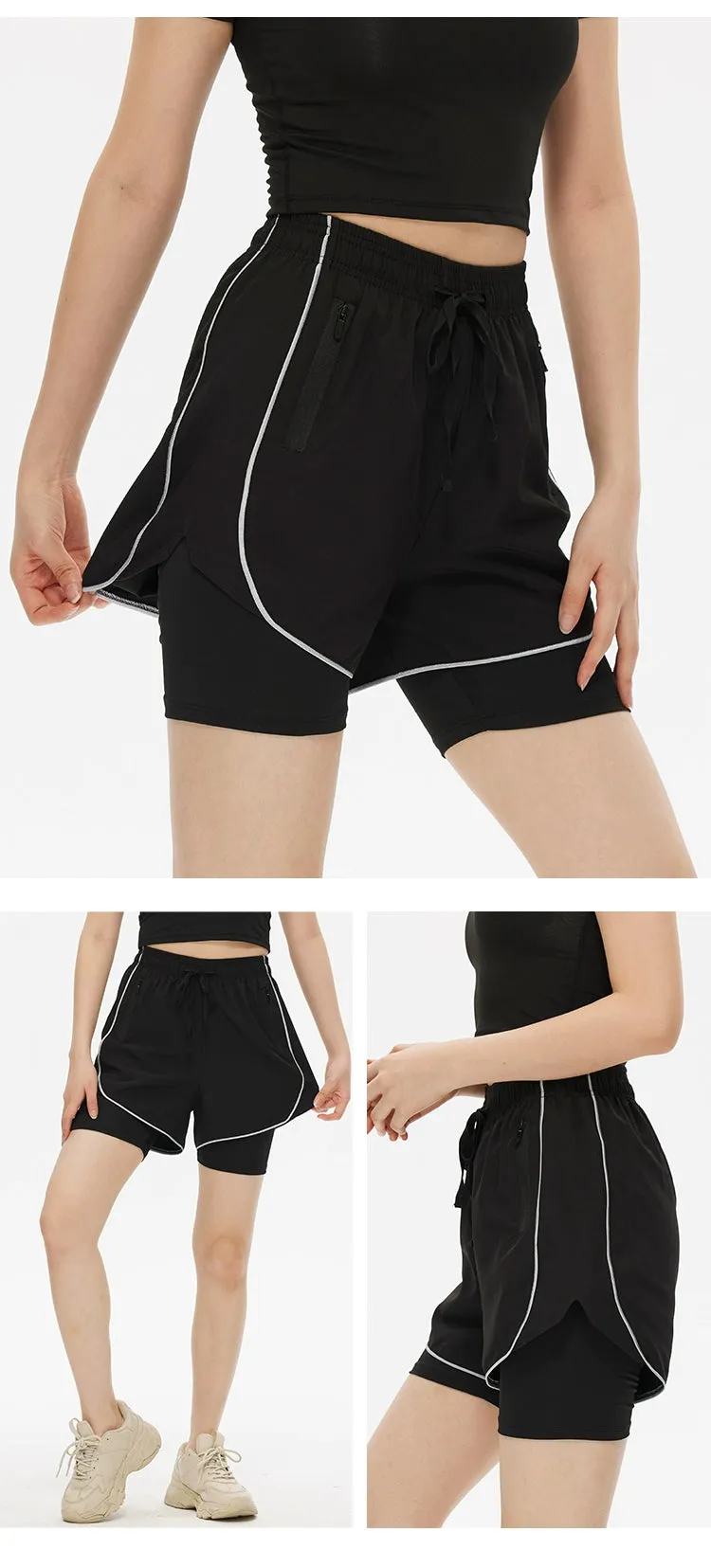Belt Lining With Inner Tape Workout Shorts