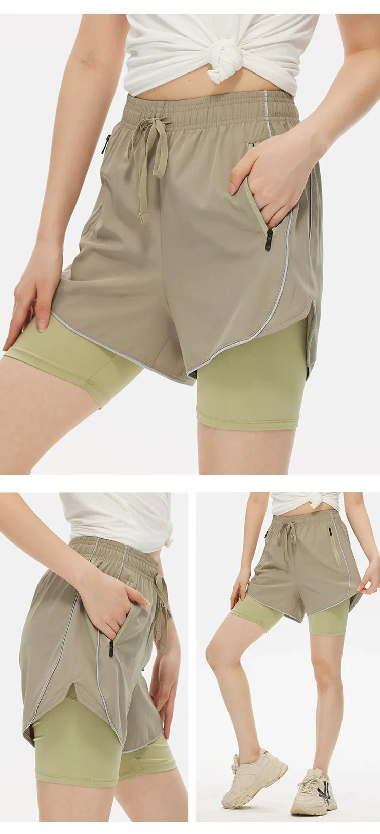 Belt Lining With Inner Tape Workout Shorts