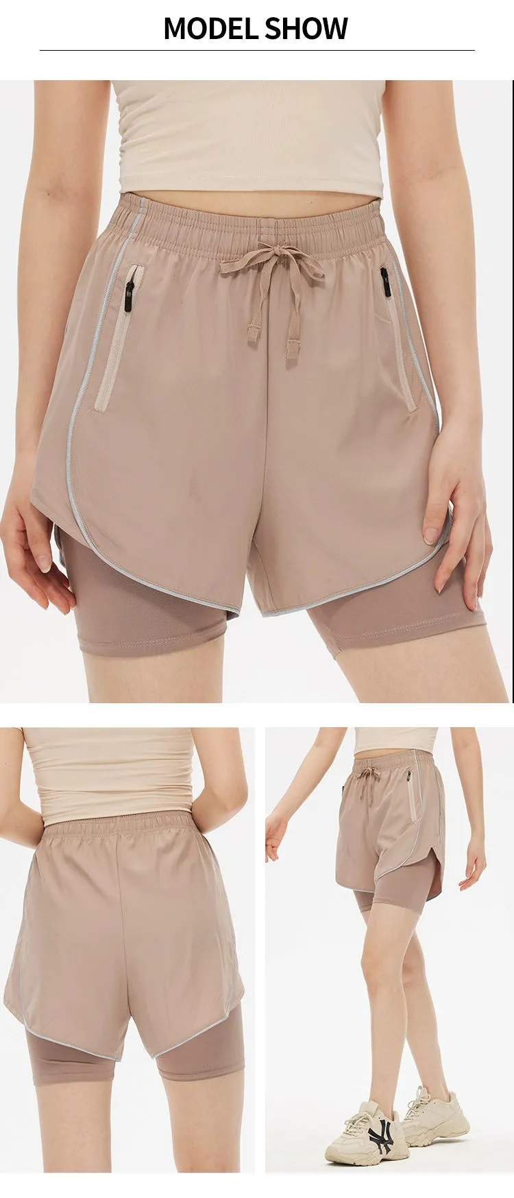 Belt Lining With Inner Tape Workout Shorts
