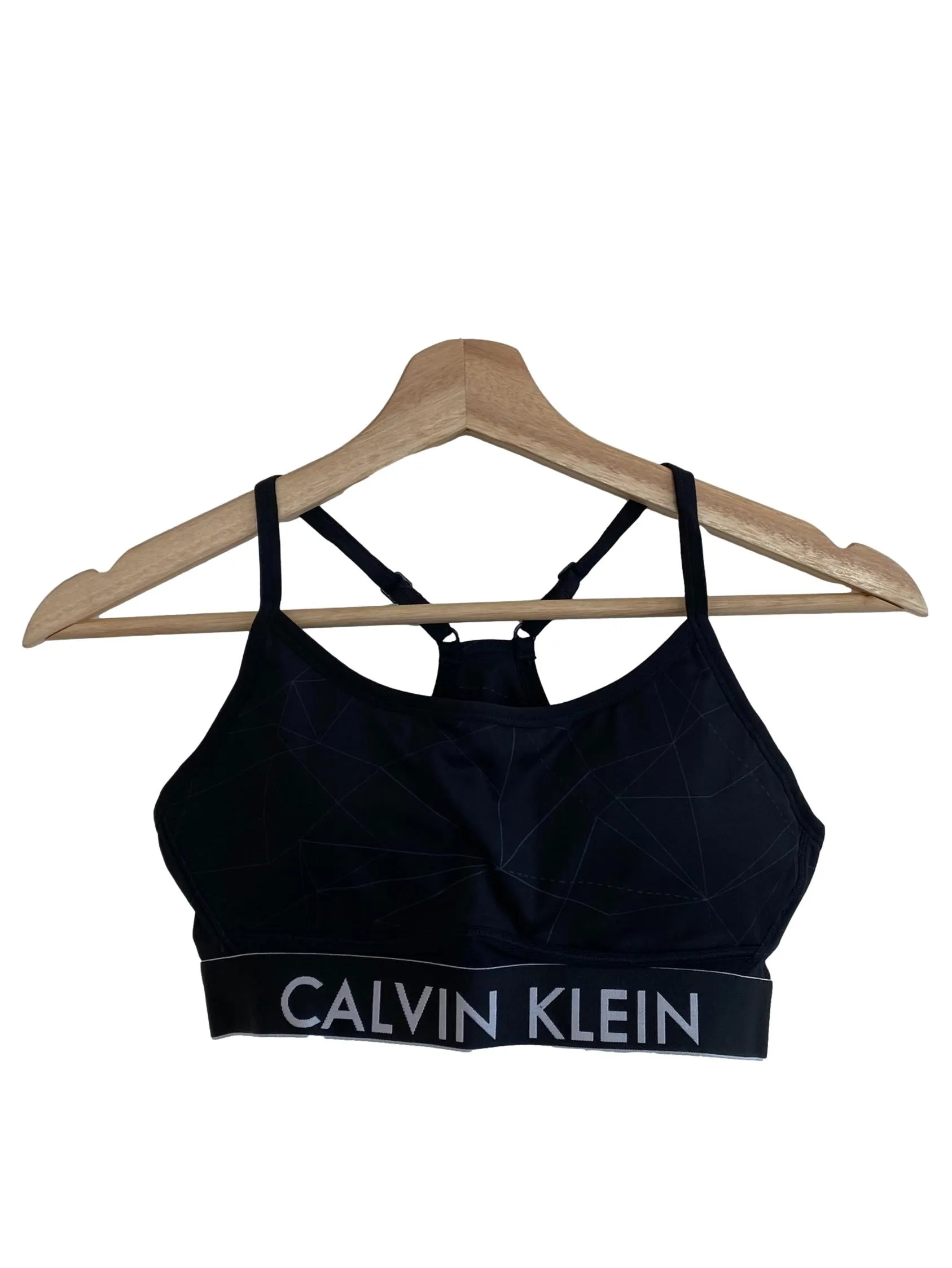 Black Abstract Sports Bra