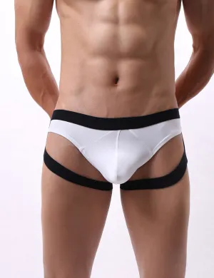 Black & Blue & White Ice Silk Strappy Sexy Men's Egypt Underwear