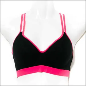 Black & Hot Pink Sports Bra