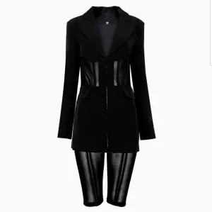 Black Blazer Mesh Set