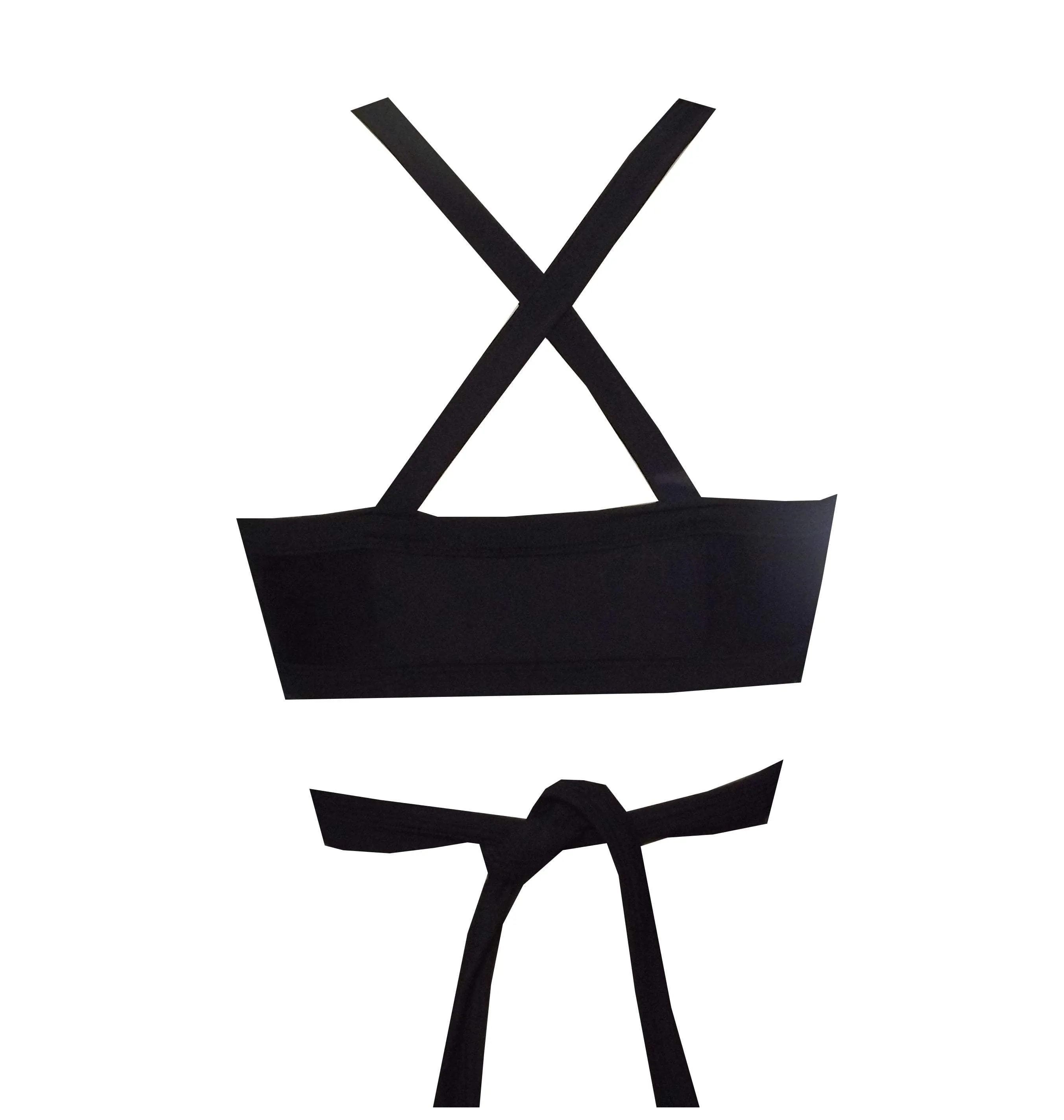 Black Cross Over Wrap Sports Crop Top