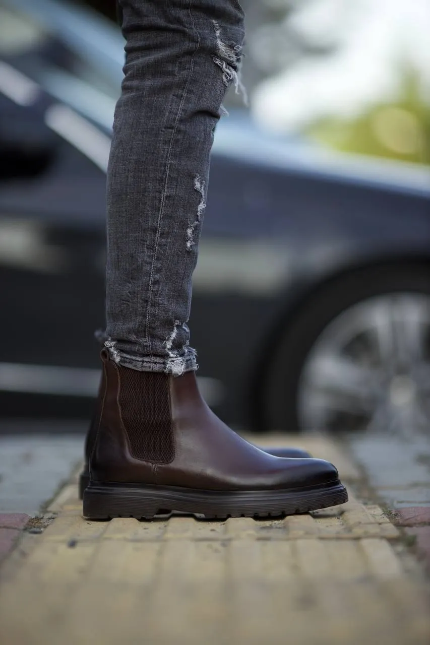Black Leather Chelsea Boots